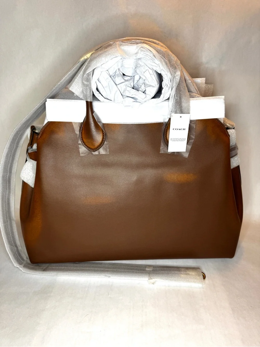 Coach Soft Empire 48 Carryall – Loved Leather Brown | NWT | Complete Set
